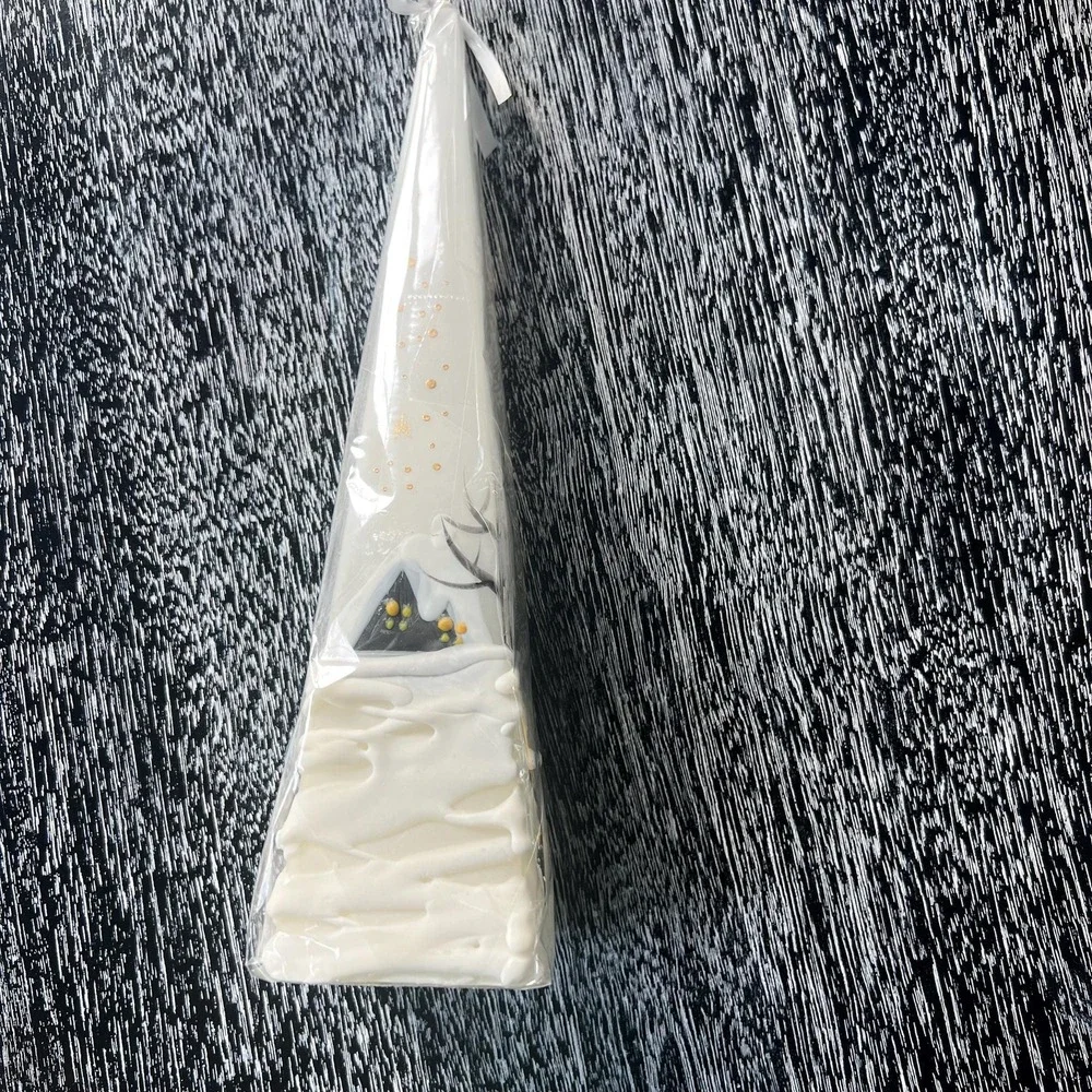 German winter scene pillar candle - in original‎ packaging